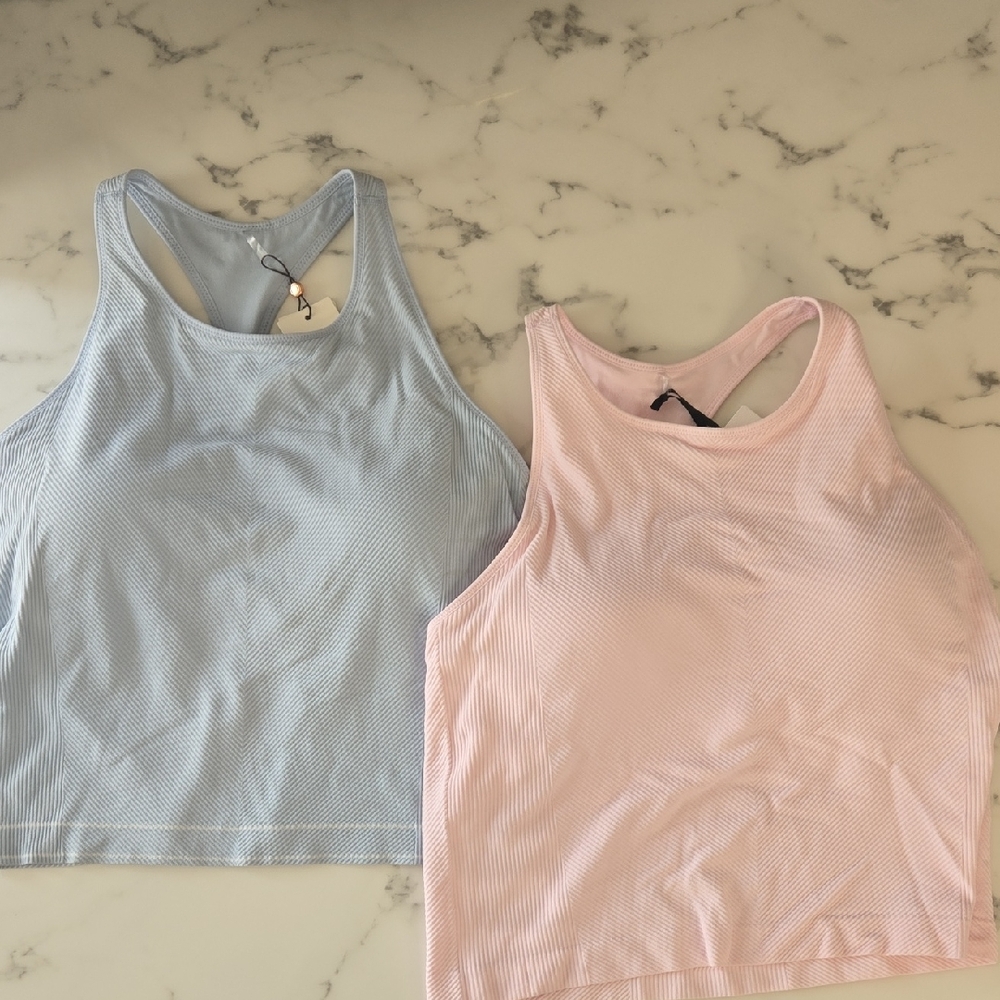 Calia Seamless Support Tank‎ Bundle XXL Pink Blue Athleisure High Neck Active